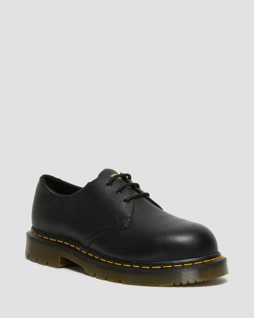 Dr. Martens 1461 Slip Resistant Steel Toe Oxford Sko Dame Svart [1439VKNDC]